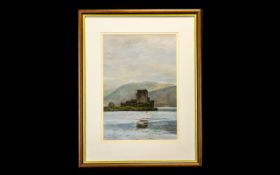 Nigel Grounds Scottish Artist Oil on Canvas Painting titled 'Eilean Donan Castle' Isle of Skye.