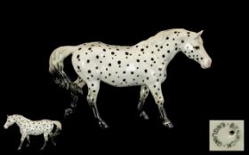 Beswick Horse Figure ' Appaloosa ' Spotted Walking Pony. Model No 1516. Designer A. Gredington.