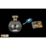 Three Pieces Of Silver To Include An Enamelled Miniature Mirror, Length 75mm,