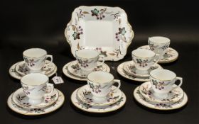 Spode Porcelain Tea Set comprising seven cups; six saucers;