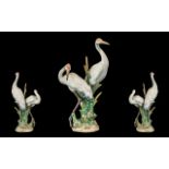 Lladro Porcelain Figure of Excellent Quality ' Courting Cranes ' Model No 1611.