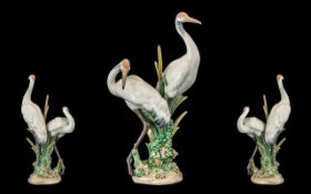 Lladro Porcelain Figure of Excellent Quality ' Courting Cranes ' Model No 1611.