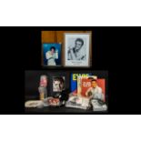 Large Collection of Elvis Presley Memorabilia to include a large oil painting approx 17" x 21"