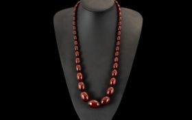 Toffee Amber Graduated Bead Necklace, an amber necklace of the warm,