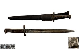 British Army Pattern 1983 Sword Bayonet used 1903-1907. Prior World War 1, with scabbard.