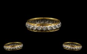 18ct Gold and White Sapphire Full Eternity Dress Ring. Ring size K.