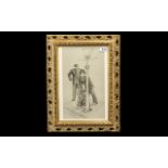 Laurel & Hardy Limited Edition Print of Laurel and Hardy depicting Laurel with two children by a