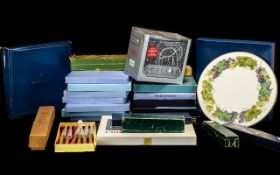 A Box Containing a Collection of Pottery and Flatware - most are in original boxes to include,