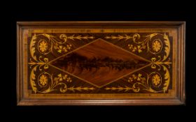 An Edwardian Inlaid Mahogany Tray with floral marquetry decoration. With a molded edge border.