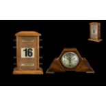 Golden Oak Cased Perpetual Desktop Calendar Typical Form With Three Apertures Displaying Day,