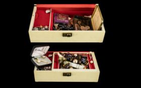 Jewellery Box Containing A Collection Of Costume Jewellery To Include Mixed Lot Of Low Value