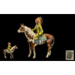Beswick - Seated Indian Chief Early Figure on Horse ' Mounted Indian ' Model No 1391,