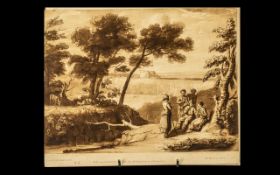 John Boydell (1774-1819) Mezzotint Etching Print after Claude Lorrain, published April 25th 1774,