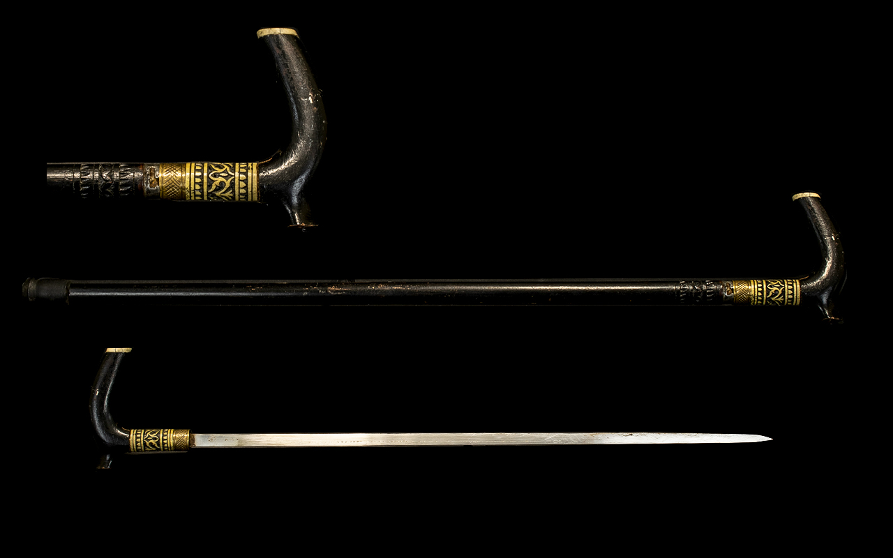 19th Century Indian Sword Stick.