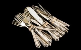 Collection Of Silver Handled Flatware To Include 7 Butter Knives, 6 Fish Knives & 5 Forks,