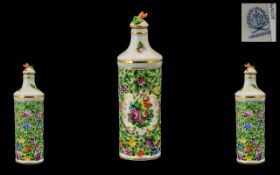 Herend - Hungary Fine Quality Handpainted Porcelain Queen Victoria Double Walled Perfume Bottle.