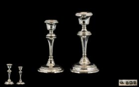 Modern Silver Candlestick Of Plain Form, Fully Hallmarked For Birmingham K 1959 Broadway & Co,