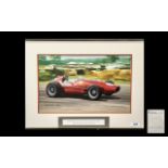 Graham Turner Racing Car Interest Original Painting in full colour showing Peter Collins in his red