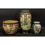 Oriental Pottery Items comprising Large Gilt Decorated Vase,