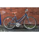 Ladies Ridgeback Motion Bicycle in Royal blue finish, with Brooks leather sprung seat. Designed