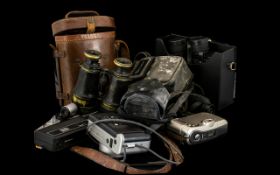 Cameras - Suitcase Containing Fujica, Fujifilm, Canon and Halina Vintage Cameras (4). Emson,