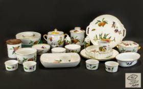 Large Collection of Royal Worcester Pottery comprising 'Evesham' design Large round platter 13.