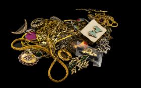 Quantity of Costume Jewellery, Includes Brooches, Earrings, Necklaces, Misc etc.