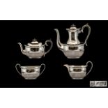 Edwardian Period Superb Quality Sterling Silver ( 4 ) Piece Coffee and Tea-Service of Solid