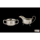 Art Deco Period - Sterling Silver Two Handle Porringer of Pleasing Form. Marked Anne 30-6-34.