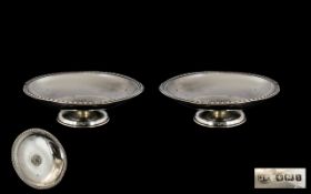 Edwardian Period Pair of Silver Sweetmeat Footed Small Dishes.