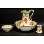 Trentham 'Late Mayers' Vintage Wash Jug & Bowl Set includes a small pot and matching sponge bowl