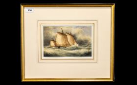 Attrib. Charles Bentley OWS (1806-1854) Watercolour Fishing Boats.