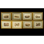 Middle Eastern And Holy Land Set Coloured Antique Prints by David Roberts RA, 8 in total,
