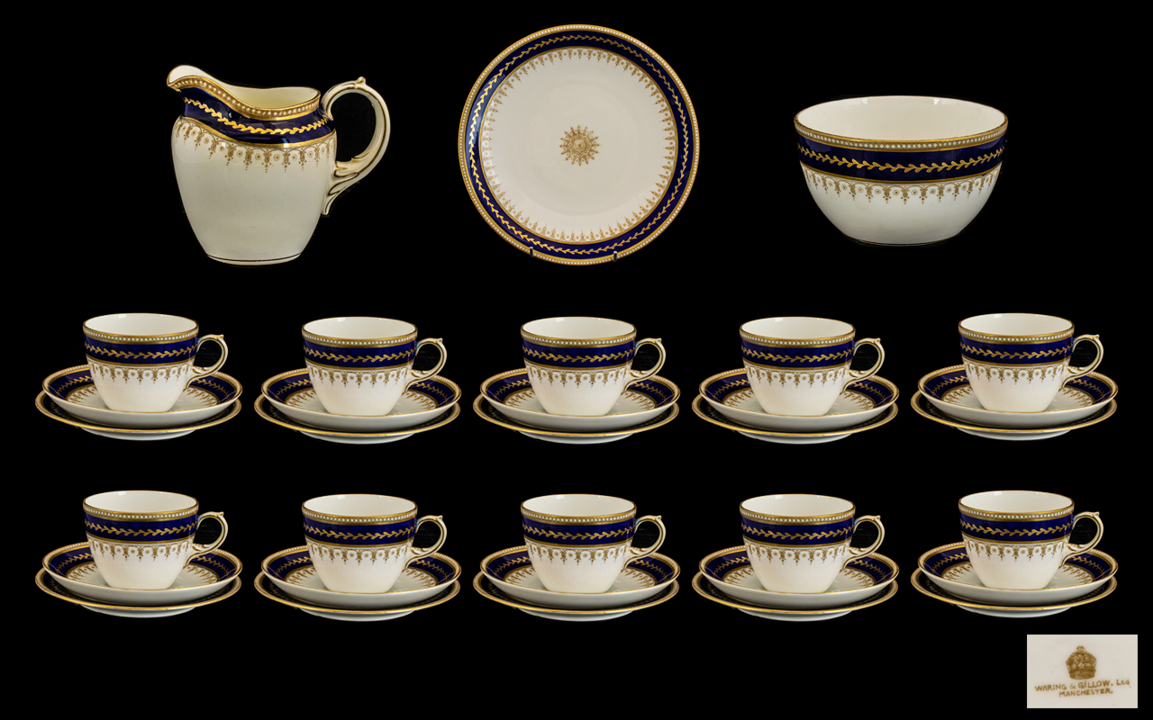 Willows and Gillows Manchester ( 35 ) Piece Bone China Tea Service. c.1910 - 1920. - Image 2 of 2