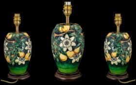 Moorcroft Tubelined Nice Quality Lamp Base ' Passion Fruit' design.