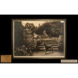 Herbert Dicksee Pencil Signed Etching 'The Old Garden' circa 1921,