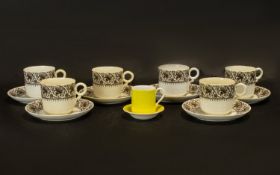 Collection of Vintage Porcelain to include six cups and saucers marked to base No.