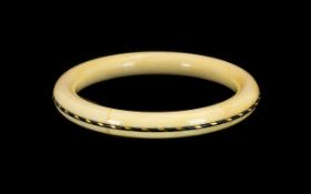 Edwardian Period Fine Quality Ivory Bangle set with gold spacers with original display box from