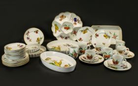 Collection of Royal Worcester Evesham Porcelain Tableware comprising 16 dinner plates;