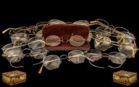 Antique Spectacles. Early 20th century tin full of antique & vintage spectacles, good assortment,