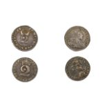 William III Maundy Money Silver Two Pence - Dated 1699 + A George II Maundy Money Silver Two Pence