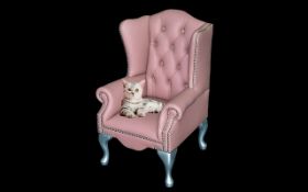 A Child's Queen Anne Style Miniature Leather Arm Chair British Made real leather - full hide in