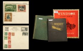 Three Stamp Albums - two slightly above schoolboy collections.