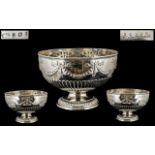 Elkington & Co Superb Quality Large and Impressive Sterling Silver Punch Bowl,