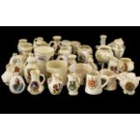 35 Pieces of Souvenir Ware various cities and towns, made by Arcadian Ware, Victoria China,