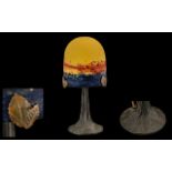 Art Deco Style - Duam Mushroom Shaped Glass Lamp with a Naturalistic Tree Shaped Base.