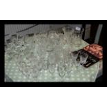 Large Collection of Crystal Glasses including whiskey tumblers, wine glasses, sherry glasses,