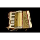 Vintage Accordion by Kitchen's of Leeds in mock crocodile style case in brown,