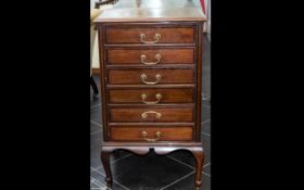 An Edwardian Warings and Gilows Mahogany Sheet Music Cabinet comprising six drawers with brass