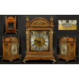 Antique Period - Anglo Indian Large and Impressive Domed Walnut Cased Triple Fusee Bracket Clock,